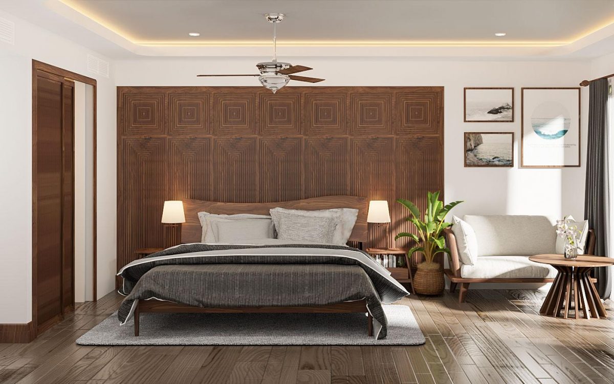 Gỗ tự nhiên – bí quyết Cho thiết kế phòng ngủ biệt thự đẹp, lại tốt Cho sức khỏe